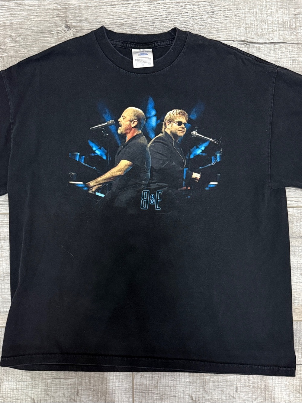 Billy Joel & Elton John Face 2 Face 2003 Tour T-Shirt XL Black Concert Tee